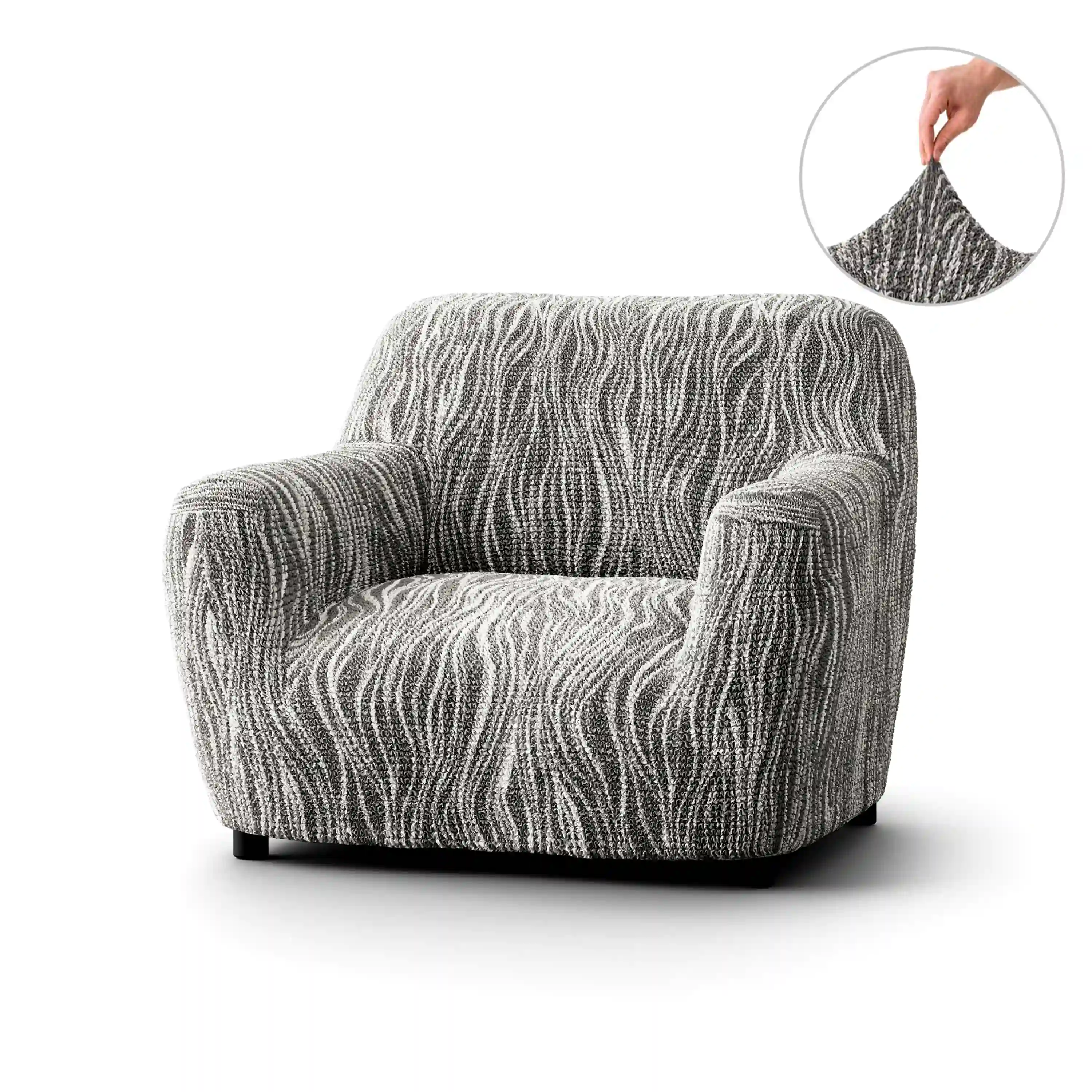 Arm Chair Cover - Universo Grey, Microfibra Printed